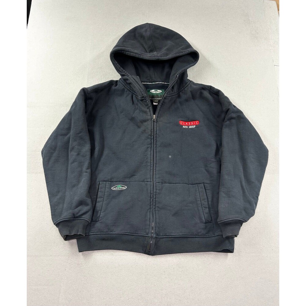 Arborwear Men’s Cotton Double Thick Hooded Full Zip Sweatshirt XL Blue